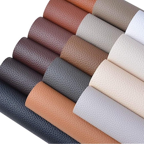 15 Pieces brown gray Grain Texture Synthetic Faux Leather Fabric Sheets - Picture 1 of 5